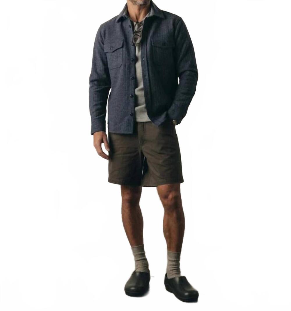 NEW TAYLOR STITCH cpo wool herringbone shirt in indigo ash